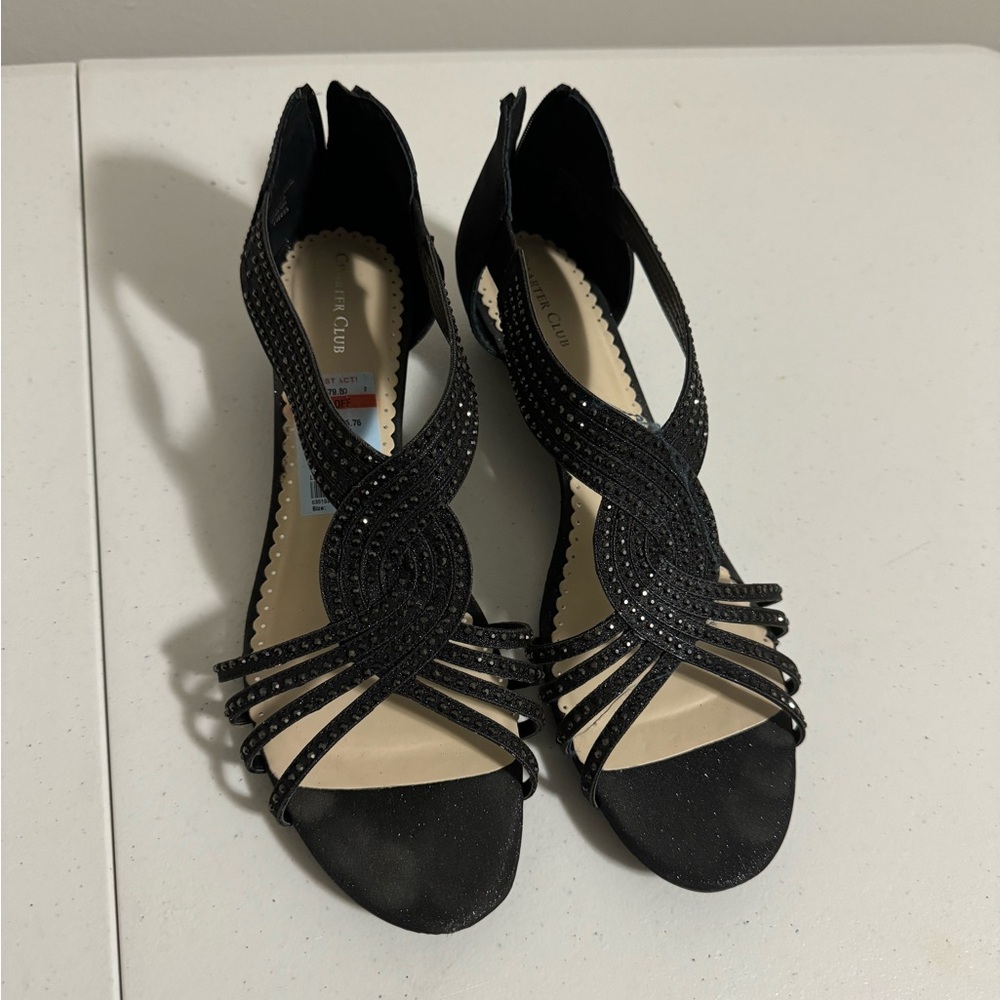 Black Sandals Low wedge Shoes Women 12